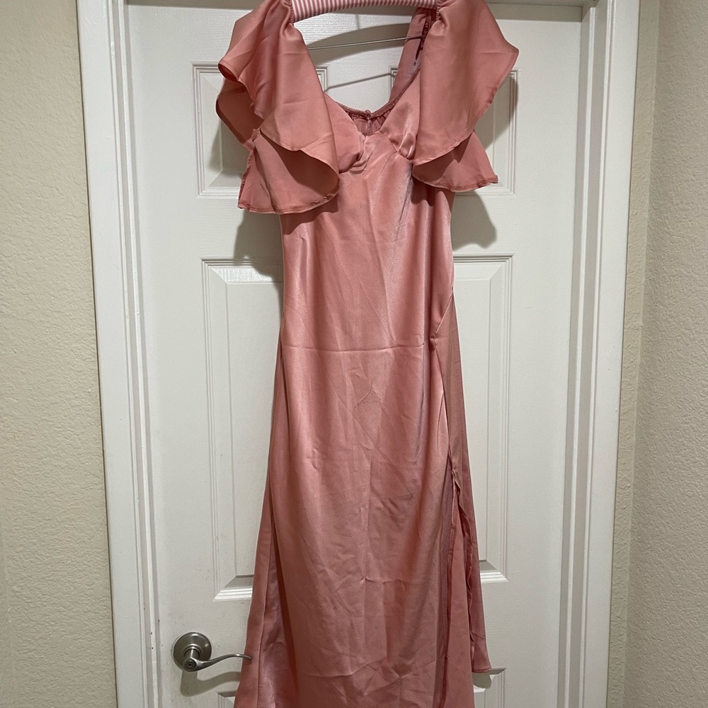 Elegant Pink Ruffle Dress